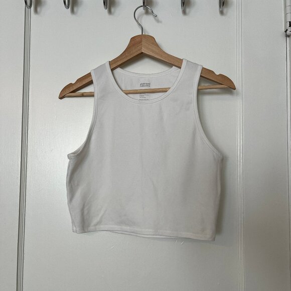 Girlfriend Collective White ReSet Super Crop, in White - Picture 1 of 3